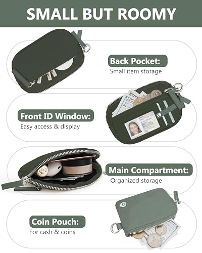 Image of Wallet Wristlet for Women, RFID Wallet Keychain with Dual Pocket | Nylon Wristlet Wallet with Coin Purse, ID Window, Card Holder and Small Wallet Design