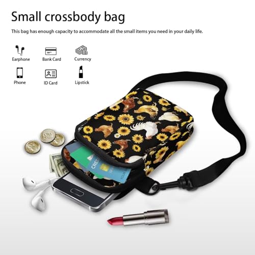 Image of Hawaiian Tribal Small Crossbody Bags for Women Cell Phone Bag Purse, Sea Turtle Zipper Sling Purses Shoulder Bag