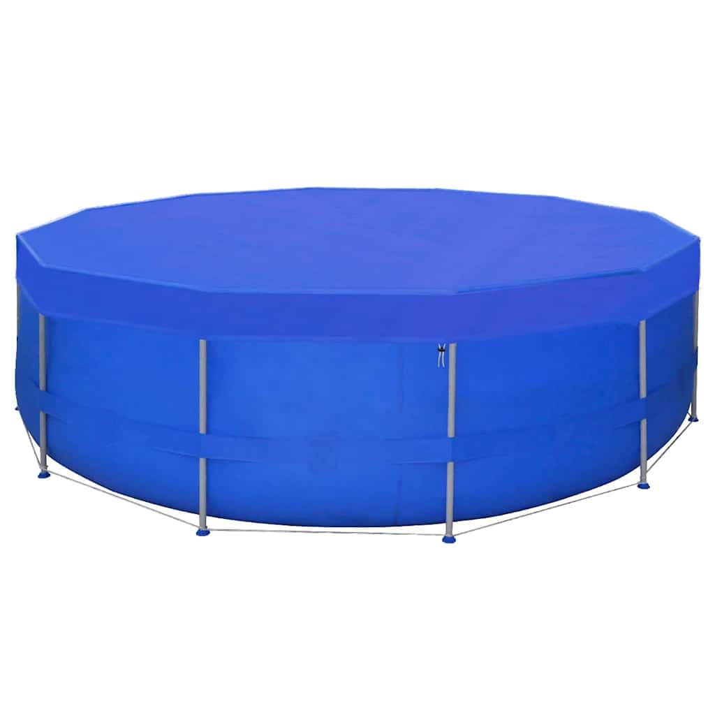 Telo di copertura per piscina in polietilene, rotondo, 540 cm, blu scuro, 90 g/m², con fori di drenaggio, resistente agli strappi, impermeabile, per piscine, telone invernale con fissaggio a