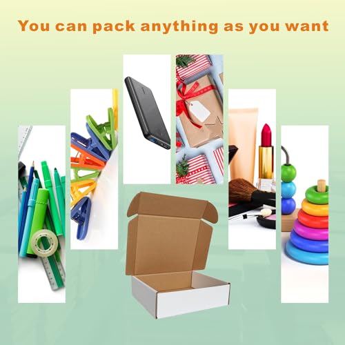 CH-BOX 250 Pack 7x6x2'' Small Shipping Boxes, Corrugated Cardboard Mailers for Business, White (CM762-250) by CH-BOX - Image 4