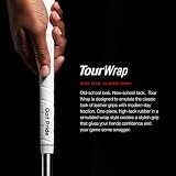 Golf Pride Tour Wrap Golf Grip - Comfortable, Durable Grip for Clubs - Classic Wrap Design with High-Tack Feel - Rubber Construction - Midsize - White - 3 Pack