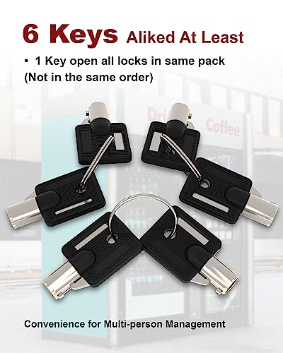 Image of Universal Vending Machine Lock with Keys Aliked,Tubular Cylinder Lock Compatible for Pepsi,Coke Machine, Snack Machine Coffee Maker, 32MM，Pack of 10, 10 Keys Aliked