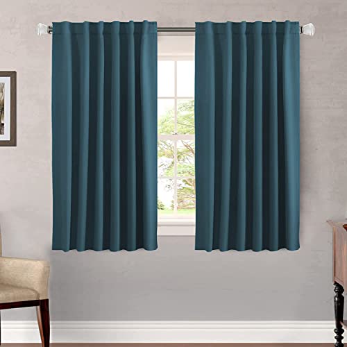 Image of H.VERSAILTEX Blackout Curtains Thermal Insulated Window Treatment Panels Room Darkening Blackout Drapes for Living Room Back Tab /Rod Pocket Bedroom Draperies, 52 x 54 Inch, Dark Teal, 2 Panels