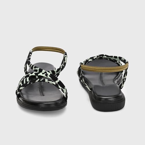 Image of Centrino Women's Sandals | Trendy Stylish Slip-On Open Toe Sandals for Ladies | Animal Print Cross Strap Comfortable Casual Flip-Flop Sandals | Lightweight and Durable Fashion Footwear(9328)