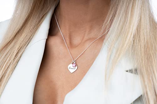 Sterling Silver Personalised Heart Name Necklace, Dainty Gift For Her, 925 Silver Pendant (925 Sterling Silver) - Image 5