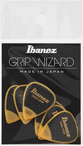 Materiale: poliacetale IBANEZ Flat Pick Sand Grip – Giallo 6 pezzi (PPA14MSG-YE)