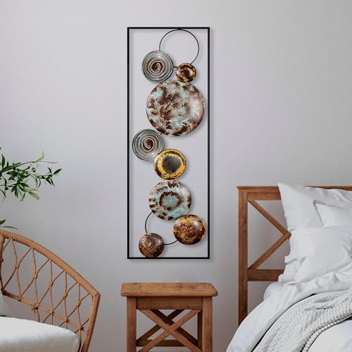 Hand-Painted Decorative Metal Wall Accessory, 32 x 90 x 4 cm, 100% Metal, Unique Colour Variations, Perfect for Home Decor & Art Lovers