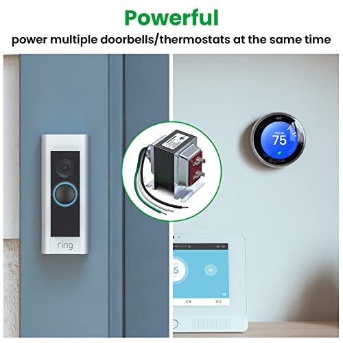 Auspow Doorbell Transformer 24V 40Va For Ring Video Doorbells, Hardwired Door Chime Transformer Power Supply, Compatible With Ring, Nest Hello, Wyze And Eufy Video Doorbells #TOP6