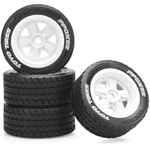 1/14 RC Car Tires and Wheels, daitoku 12mm Hex RC On-Road Drift Tires for Tamiya M08/05/06 MF-01X - Style A White