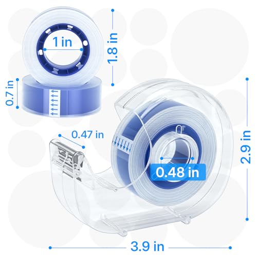Image of OWLKELA 40 Pcs Clear Tapes, 0.7 inch x 28 yds per roll | Refillable Dispensers,Transparent Tape Refills, 1 inch Blue Core, Ideal for Home, School & Office