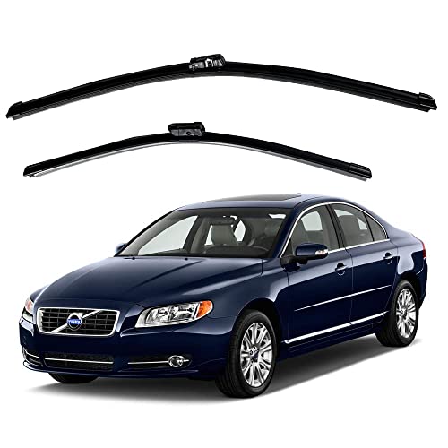 Image of Oshotto Frameless (O.E.M Type) Wiper Blades Compatible with Volvo S-80 (24 inch / 20 inch)