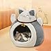 Baoblaze Cat House Pet Bed Anti Slip Bottom Convenient Soft for Winter Accessory Gifts Comfortable Versatile Warm Cat Shelter Supplies, Gray L