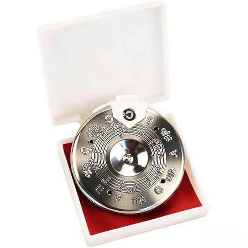 DDKCHQLT 13 Tone Pitch Pipe Tuner Multipurpose Sensitive Pitch Pipe Tuner Music Tuning Accessories with Storage Case for Guitar Bass Cello Violin Ukulele Chromatic Tuning (Silver)