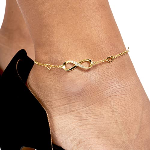 Serasar Anklets For Women Silver 925 Stable 18-Carat Gold Jewellery Ladies Anklet Girls Anklet Girls Jewellery Jewellery Box Gift Idea Mother's Day Gift Christmas #TOP4
