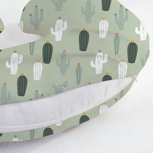 Image of Little Grape Land Nursing Pillow Covers 2 Pack, Soft & Breathable Removable Breastfeeding Pillows Covers for Feeding Pillows, Nursing Pillow Slipcover for Baby Girls Boys, (Catus & Crocdile)