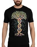 INTO THE AM Tree of Life Men's Tee - Nature Themed Graphic T-Shirts (Black, Large)