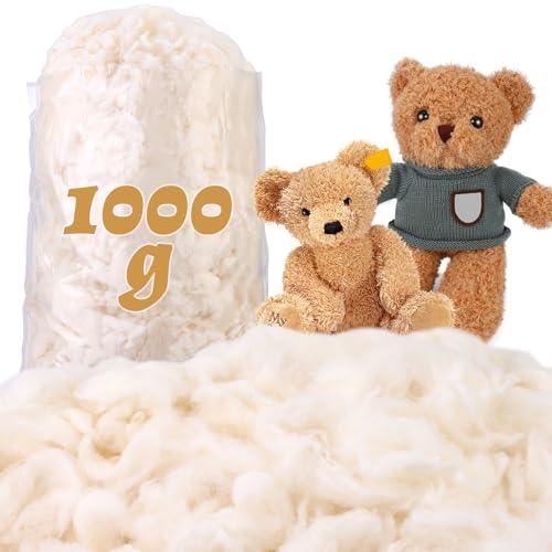 ZXIIXZ 2.2 lb Cotton for Pillow Stuffing (7oz-4.4 lb) Warm Cotton Fiber Fill for Pillow Cushion Quilt Stuffing Soft Natural Cotton Stuffing for Stuffed Animals Home DIY Craft Stuffing