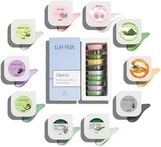 ClayCo! 10 Piece Clay Mask Variety Kit for Men & Women Facial and Skin Care, Clay Face Mask Set (Rose, Rose Jelly, Matcha, Turmeric, Dead Sea, Green Tea, Aloe Vera, Avocado, Eggplant, Tea Tree)