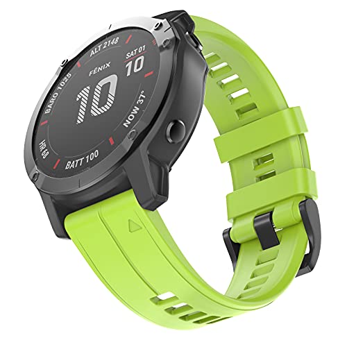 Bracelet de montre 26mm vert en silicone pour remplacer votre attache Garmin Fenix cassée