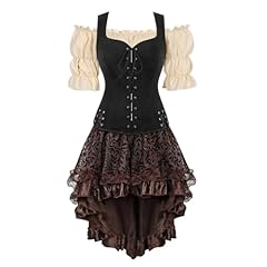 Black Vest Beige Blouse Brown Skirt