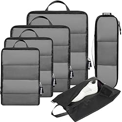 BAGAIL 6 Set Ultralight Compression Packing Cubes Packing Organizer for Travel Accessories Luggage Suitcase Backpack