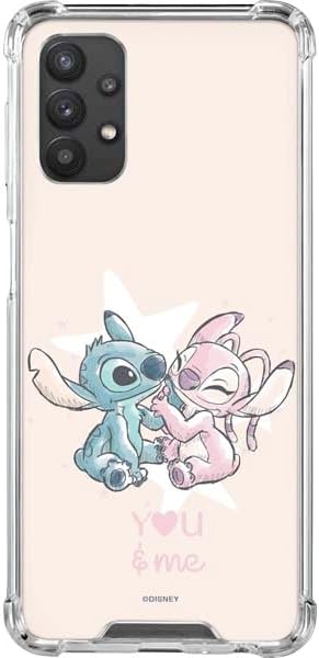 Skinit Clear Phone Case Compatible with Galaxy A32 5G - Officially Licensed Disney Lilo and Stitch Stitch and Angel Design
