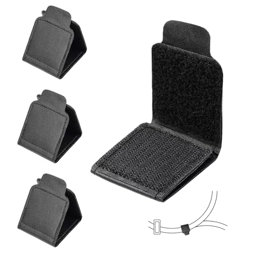 Flintronic Seat Belt Adjuster 4PCS PU Leather Car Seat Belt Clip Comfort Universal Belt Strap Safety Shoulder Neck Belt Strap Safety Locking Clips for All Vehicles Cars Trucks (Black)