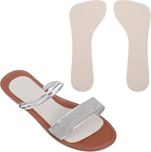 1 paio di solette antiscivolo da donna, autoadesive per tacchi alti, solette morbide per sandali (beige Sevens: 37-38)