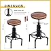 FUBIRUO Set of 4 Vintage Industrial Kitchen Counter Swivel Bar Stool Height Adjustable 23.6