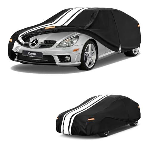 Image of Kayme Heavy Duty Car Cover Custom Fit for Mercedes-Benz SLK /SLC Class | Custom Fit for SLK /SLC Class 200 230 280 300 350 (1996-2021), Gift with Tape /Towel /Bag, Outdoor Rain Snow Sun UV Protection.