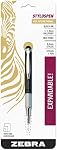 Zebra Pen, StylusPen, 1.0mm Black Ink Ballpoint Pen with 8.0mm Stylus, Expandable Compact Design for Pockets and Purse, Paper and Screen Safe, 1-Pack (33601)