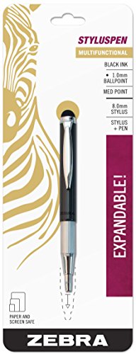 Zebra ausziehbare Stylus Pen, Kugelschreiber, 1,0 mm, schwarz, Schiefer grau (33601)