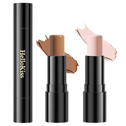 Soyub Contour Beauty Stick, 2Pcs Highlighter & Bronzer Wand, Face Luminizers & Shade Cream Contour, Long Lasting Smooth Natural Matte Makeup, Cruelty Free, Universal Skin Highlighter Makeup Stick, Peachy & Hazelnut #TOP7