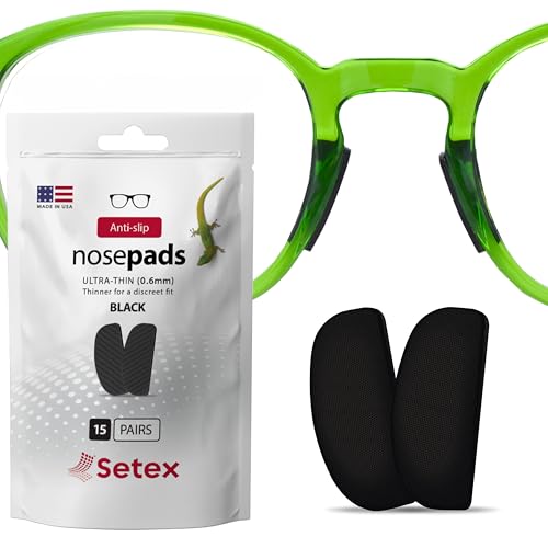 Image of Setex Gecko Grip Ultra-Thin 0.6mm Anti Slip Eyeglass Nose Pads 15 Pr. Black