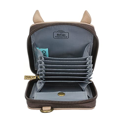 Image of CHALA RFID Cute-C Credit Card Holder Wallet Wristlet - Women Faux Leather Cute-C with Strap