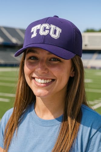Gorra Trucker Malla Texas Christian Morado/Blanco miniatura 3