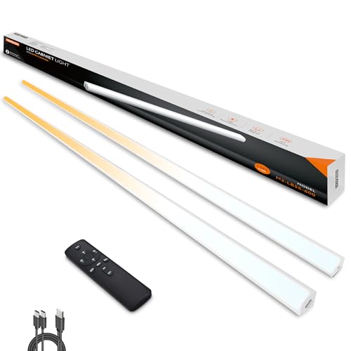 Image of Under Cabinet Lights Remote Control,2 Pack Magnetic Dimmable Closet Lights,USB Rechargeable Wireless LED Shop Light,Ceiling and Under Counter Lights for Kitchen (White, 80CM)