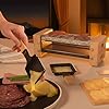 H.Koenig Appareil à raclette Duo Multifonction 2 personnes WOD2 Design en bois naturel, Pierre granit amovible, Raclette fromage fondue professionnel, 2 poêlons antiadhésifs, 2 spatules en bois
