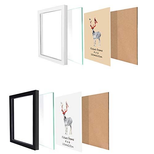 Eympeu 4X6 Hanging Picture Frames Collage 2 Pack With 8 Openings, Vertical Display Rustic Rope Photo Collage Frame Set For Family Wall Decor, Black And White #TOP4