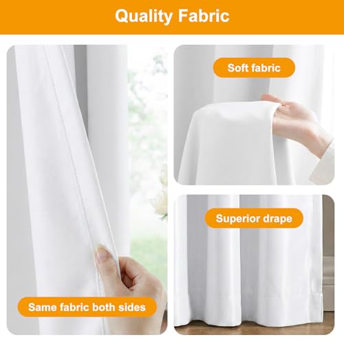 Image of hoeflife Room Divider Curtains Blackout Floor to Ceiling Curtain with Hook Wall Mount Sliding Door Curtains Ceiling Mount Extra Wide Curtain Wall Divider for Room Separation(Greyish White,W180xH96in)