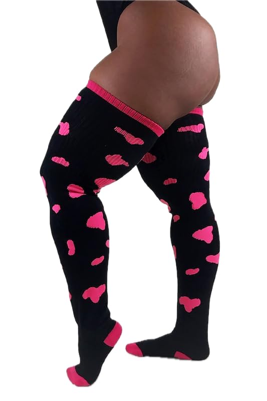 Image of Thunda Thighs Plus Size Thigh High Socks, Over the Knee High Boot Stockings Leg Warmers, Extra Long & Thick Socks