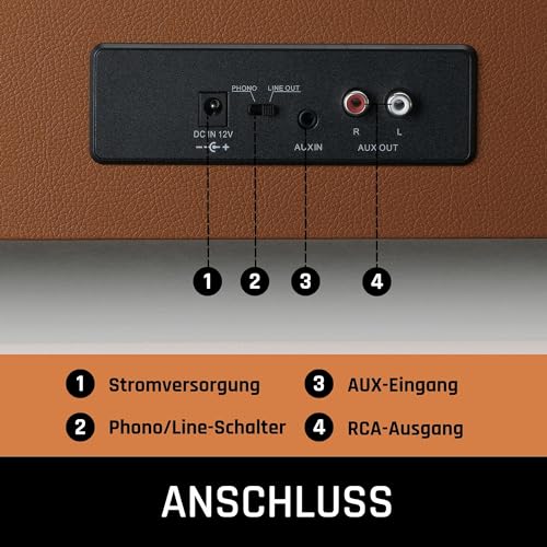 Lenco LS-430 Plattenspieler mit Bluetooth und integrierten Lautsprechern
