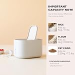Zuutii Conteneur de stockage alimentaire, stockage de nourriture sèche, distributeur de nourriture pour animaux de compagnie, 6.9Qt Grande boîte de stockage avec couvercle, anneau en silicone & Preuve d'humidité, pour céréales de soja maïs noir