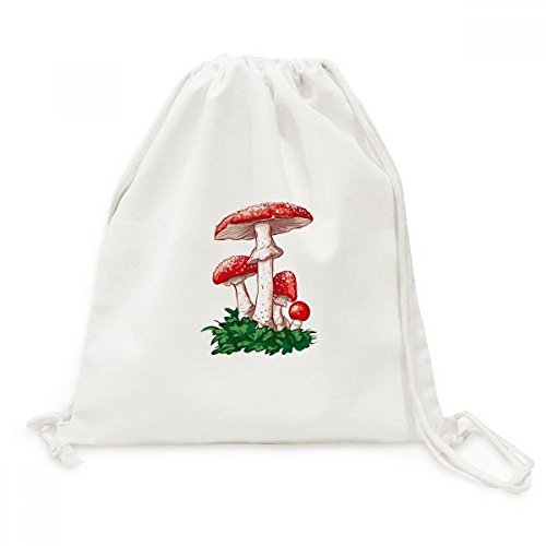 Sac de voyage à cordon imprimé champignon rouge en toile pour vos sorties
