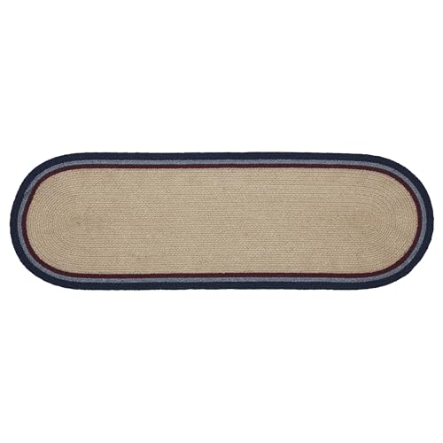 VHC-Brands-Braided-Cotton-Table-Runner-12×36-Cotton-Dining-Room-Kitchen-Table-Runner-Jute-Style-Farmhouse-Stenciled-My-Country-Collection-Rectangle-12×36-Stars-Navy VHC Brands Braided Cotton Table Runner 12×36 Cotton Dining Room Kitchen Table Runner Jute Style Farmhouse Stenciled My Country Collection Rectangle 12×36 Stars Navy