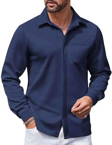 COOFANDY Men's Long Sleeve Wrinkle Free Shirts Casual Button Down Shirts Untucked Dress Shirt