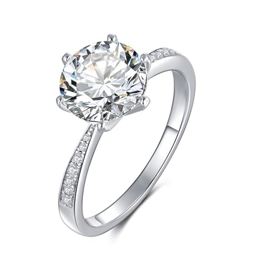 3CT Lab Grown Diamond Round Cut D-Color IGL&I Certified Sterling Silver Halo Wedding Engagement Ring4