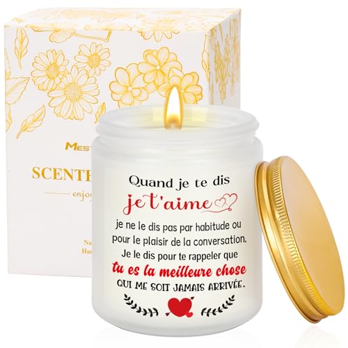 Cadeau pour Hommes Femme, Cadeaux de Couple Bougie Parfumée, Noël Anniversaire Mariage Saint Valentin Idées de Cadeaux pour Lui et Elle, Son Mari, Sa Femme, Son Petit Ami, Sa Petite Amie