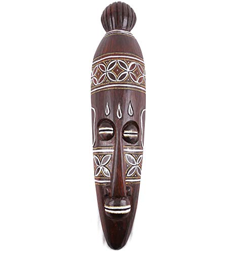 Coco Papaya Grand masque africain en bois - Décoration batik 50cm style ethnic' chic artisanal