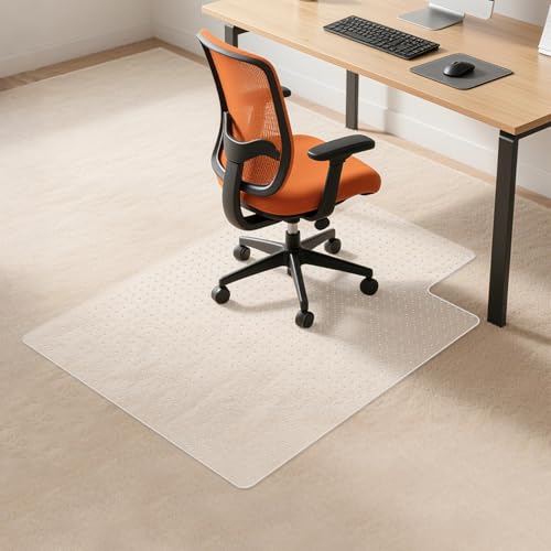 Office Chair Mat for Carpet, 36'x48' Clear Floor Mats with Lip, Computer Desk Floor Mat - PVC Plastic Rug Carpet Protector Mats for Gaming Chair Under Desk Pad for Rolling Chair, Easy Glide